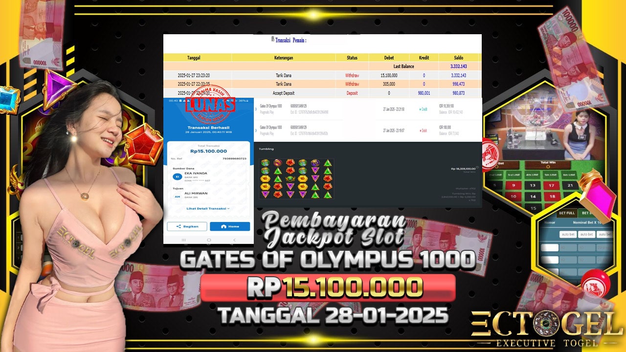 BUKTI JACKPOT SLOT GATES OF OLYMPUS 1000 TERPERCAYA DI INDONESIA TGL 28-01-2025