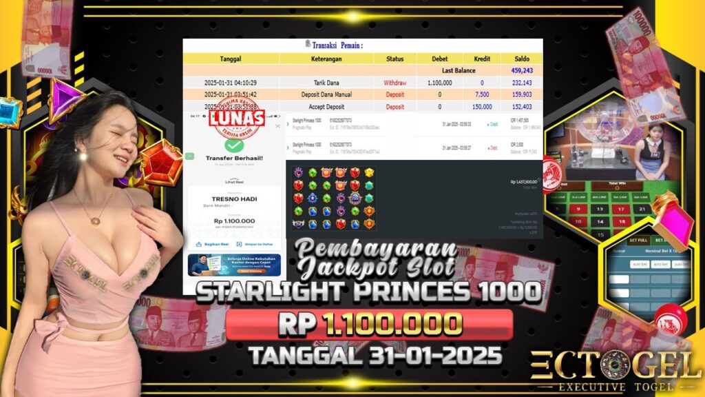 BUKTI JACKPOT SLOT STARLIGHT PRINCES 1000 TERPERCAYA DI INDONESIA TGL 31-01-2025