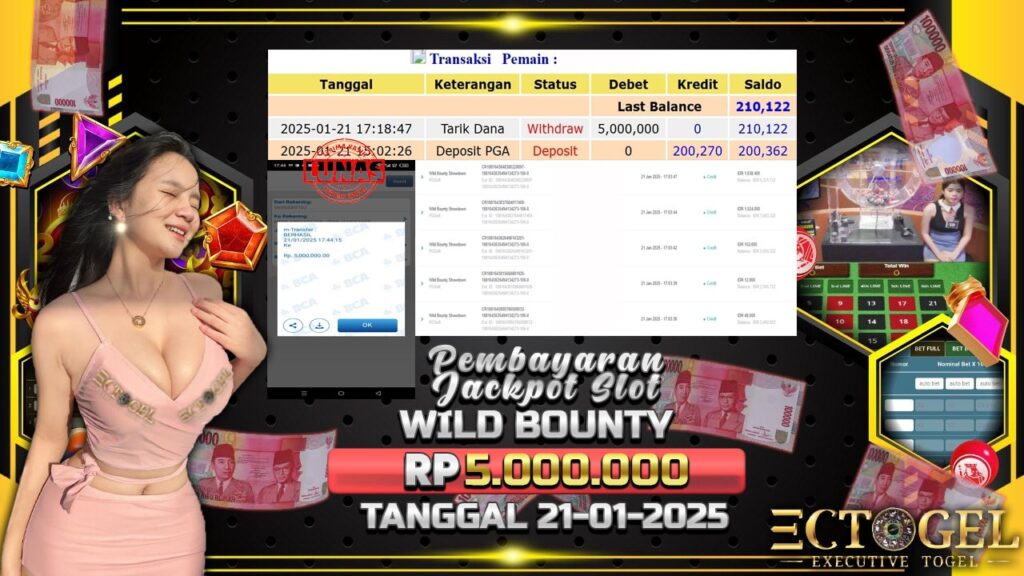 BUKTI JACKPOT SLOT WILD BOUNTY TERPERCAYA DI INDONESIA TGL 21-01-2025