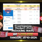 BUKTI JACKPOT SLOT MAHJONG WAYS TERPERCAYA DI INDONESIA TGL 25-01-2025