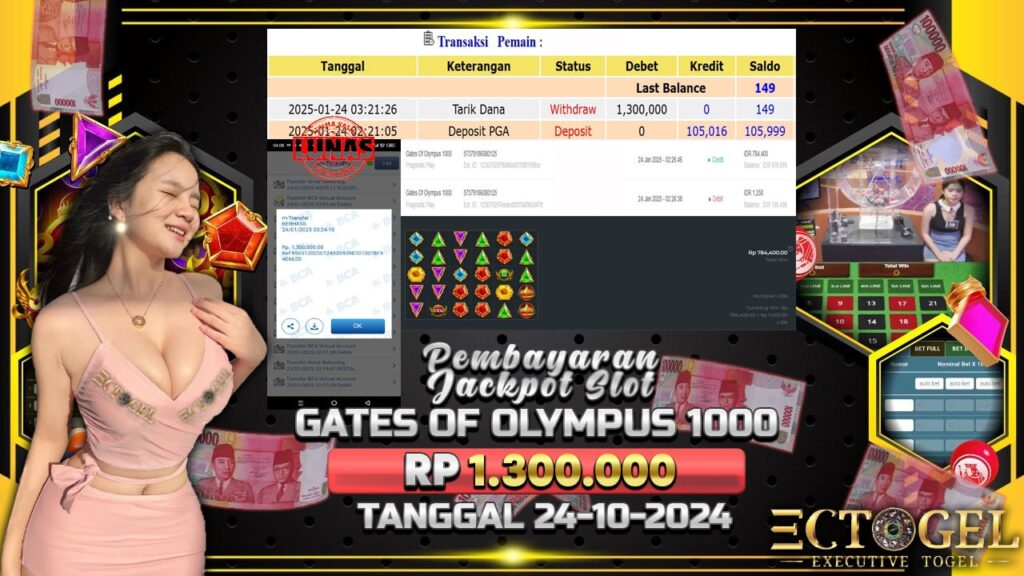 BUKTI JACKPOT SLOT GATES OF OLYMPUS 1000 TERPERCAYA DI INDONESIA TGL 24-01-2025