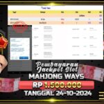 BUKTI JACKPOT SLOT MAHJONG WAYS TERPERCAYA DI INDONESIA TGL 24-01-2025