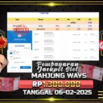 BUKTI JACKPOT SLOT MAHJONG WAYS TERPERCAYA DI INDONESIA TGL 06-02-2025