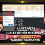 BUKTI JACKPOT SLOT GREAT RHINO MEGAWAYS  TERPERCAYA DI INDONESIA TGL 16-02-2025