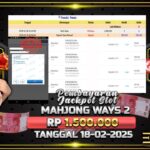 BUKTI JACKPOT SLOT MAHJONG WAYS 2 TERPERCAYA DI INDONESIA TGL 18-02-2025