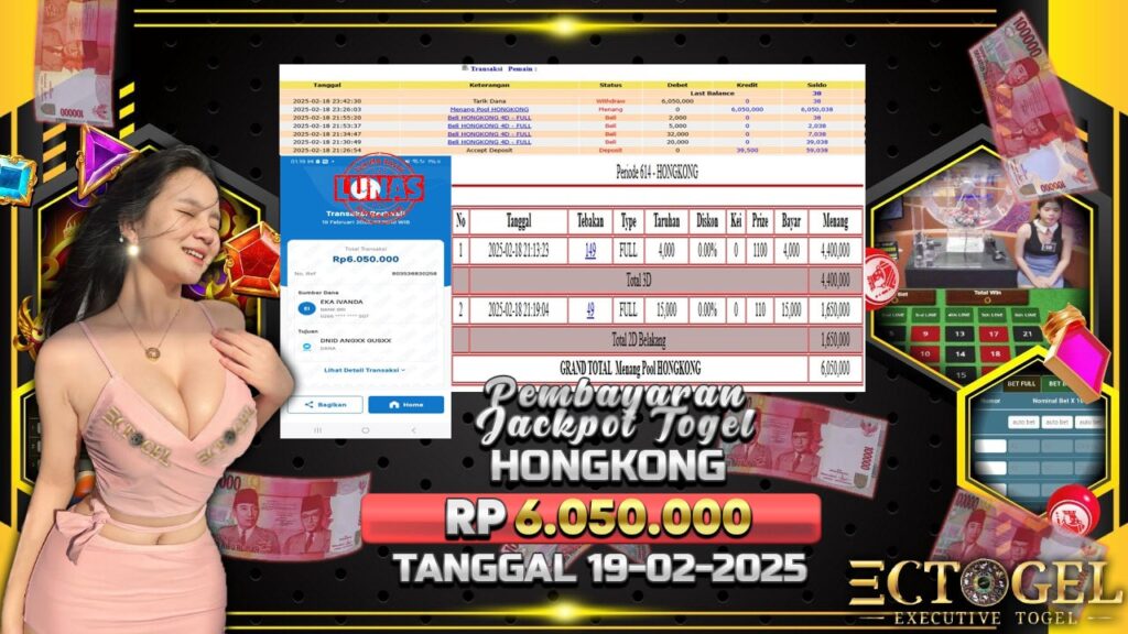 BUKTI JACKPOT SLOT TOGEL HONGKONG TERPERCAYA DI INDONESIA TGL 19-02-2025